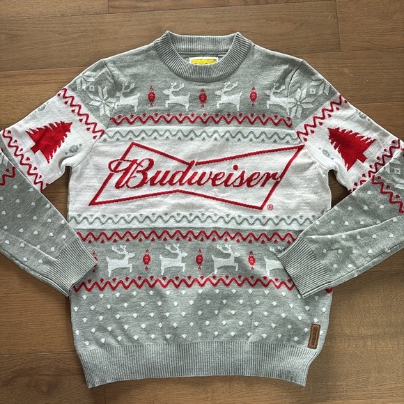 Tipsy Elves Men’s Budweiser Ugly Christmas Sweater NEW! - Picture 4 of 6